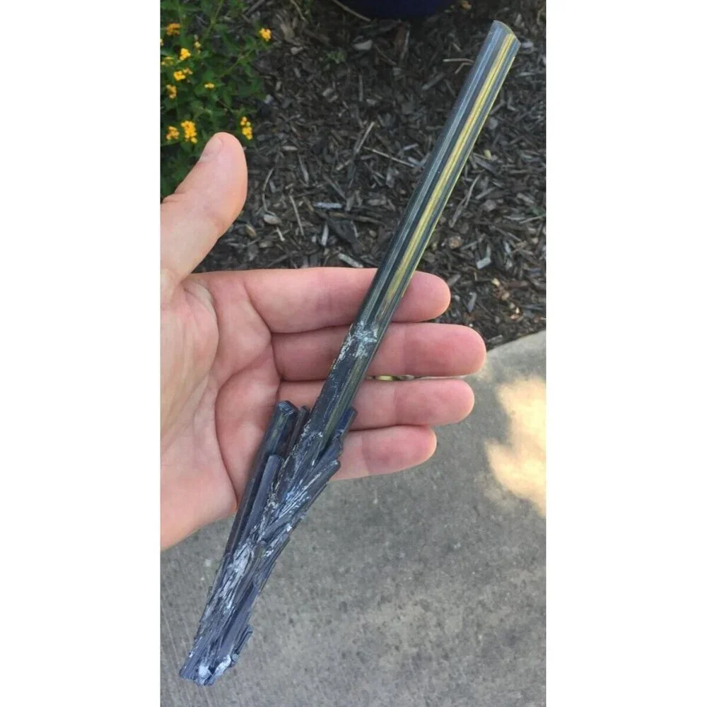 Stibnite Antimony Metal Mined Crystal Cluster 10 Inch Length Striations 163.4g‎